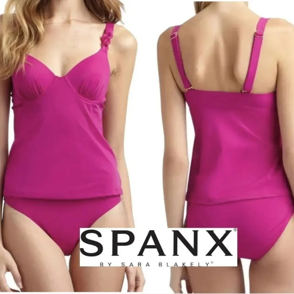 NWT Spanx Bra-llelujah Soft Chain Slimming Tankini Swim Top Size 6 D/DD - Picture 6 of 15